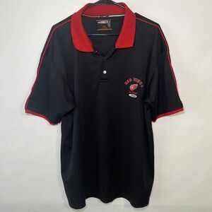 Vintage Detroit Red Wings NHL Polo Shirt Mens Size XL Black The Coolest Game